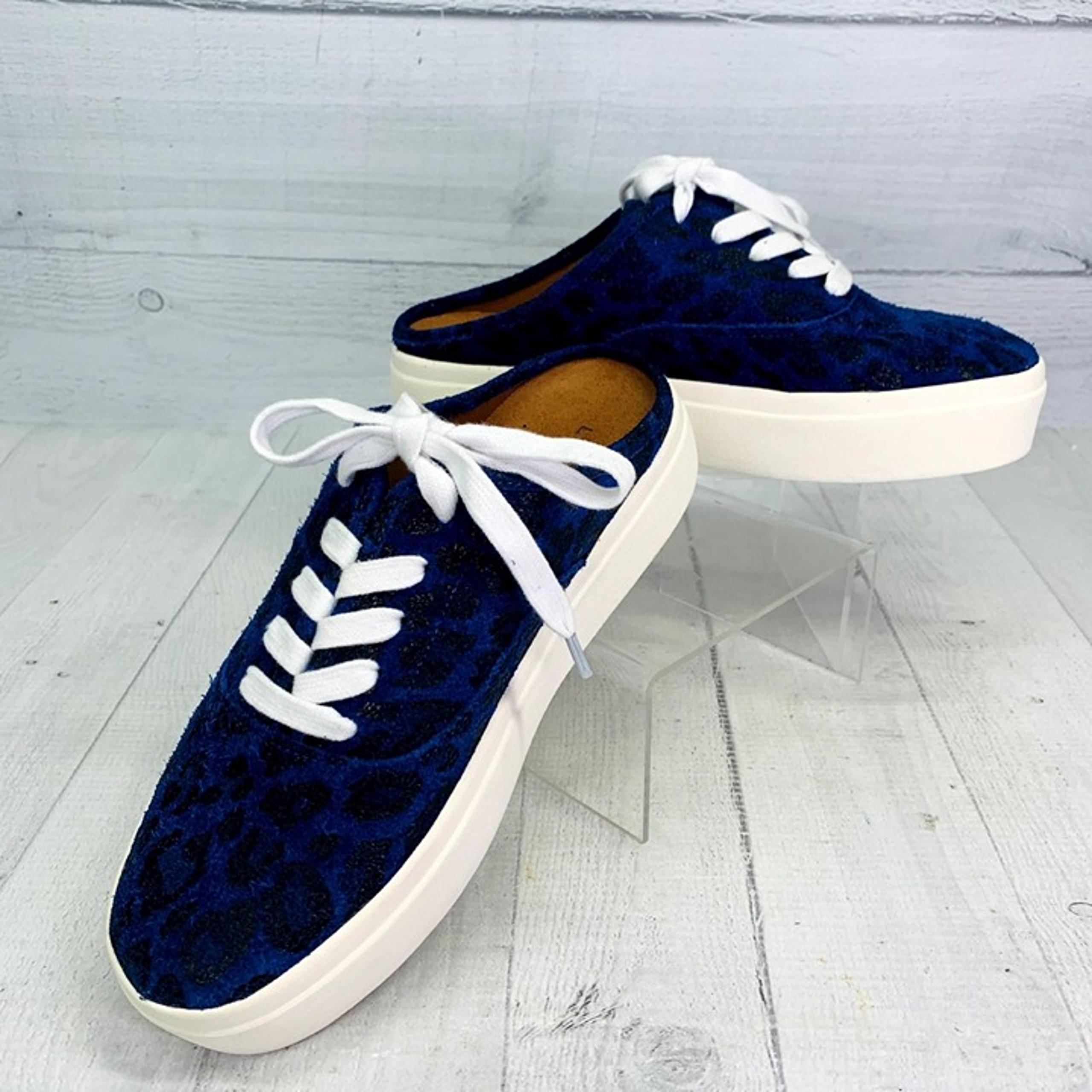 LUCKY BRAND Womens Talani Mule Sneakers Platform Lace Up Blue Cheetah Size 6M