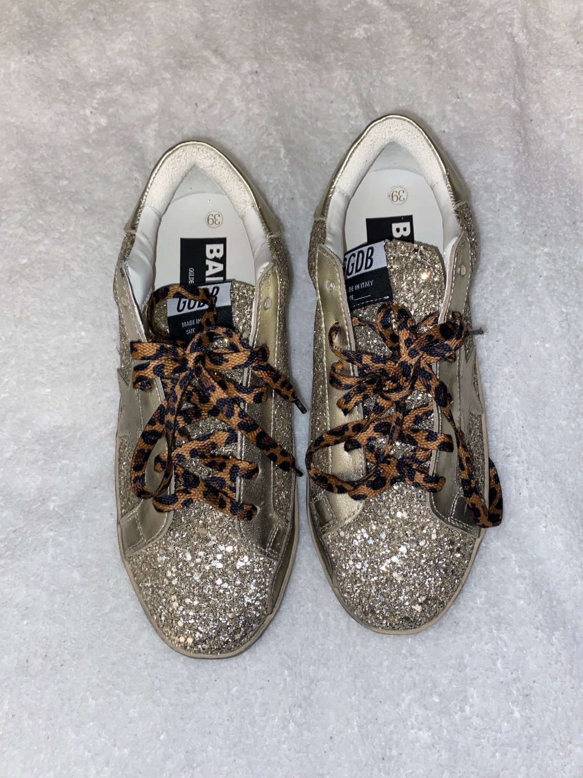 Golden Goose Superstar Women’s Yellow Glitter Shoes Size 39