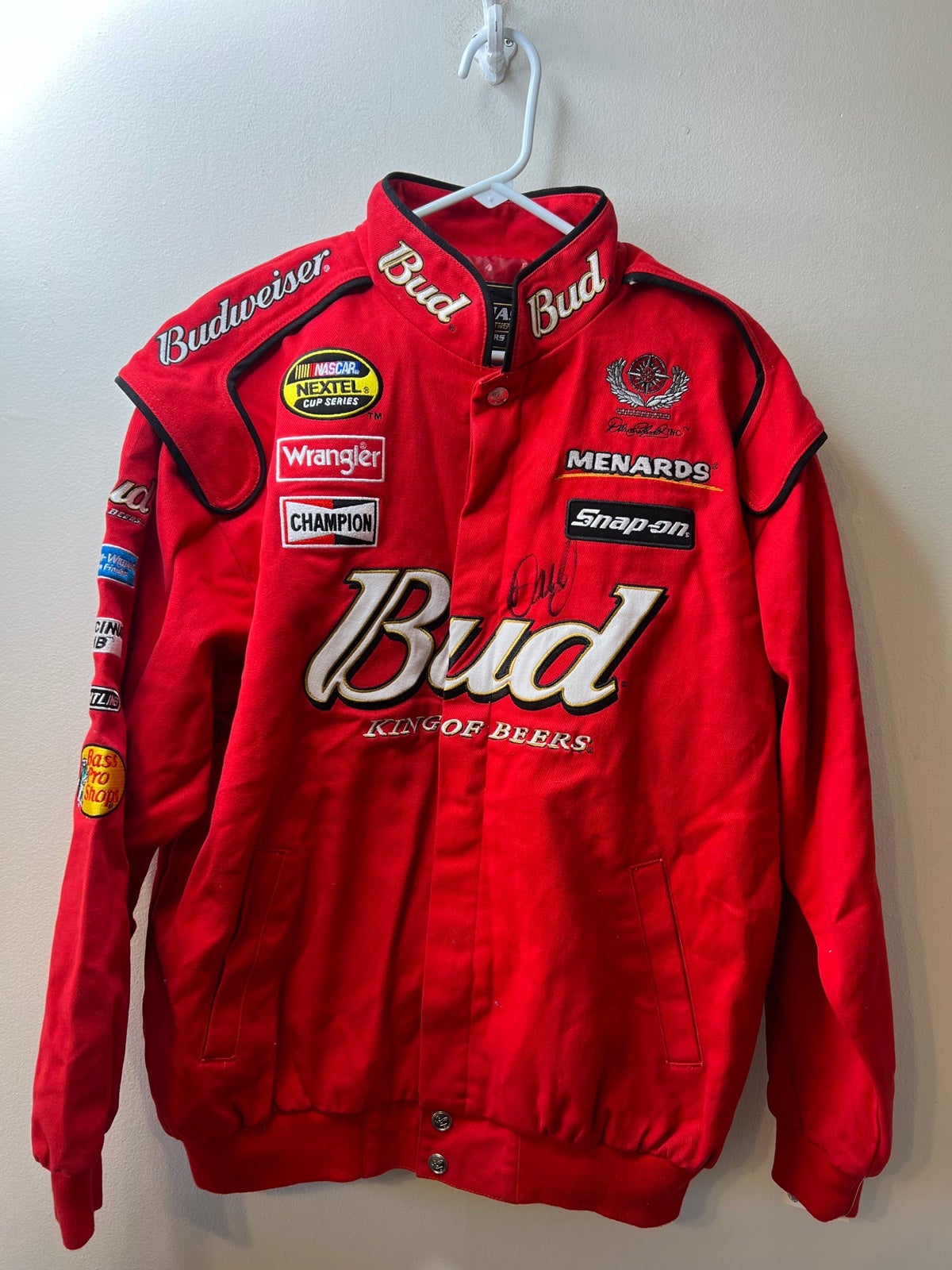 Autographed Dale Earnhardt Jr Budweiser Nascar mens Large Jacket