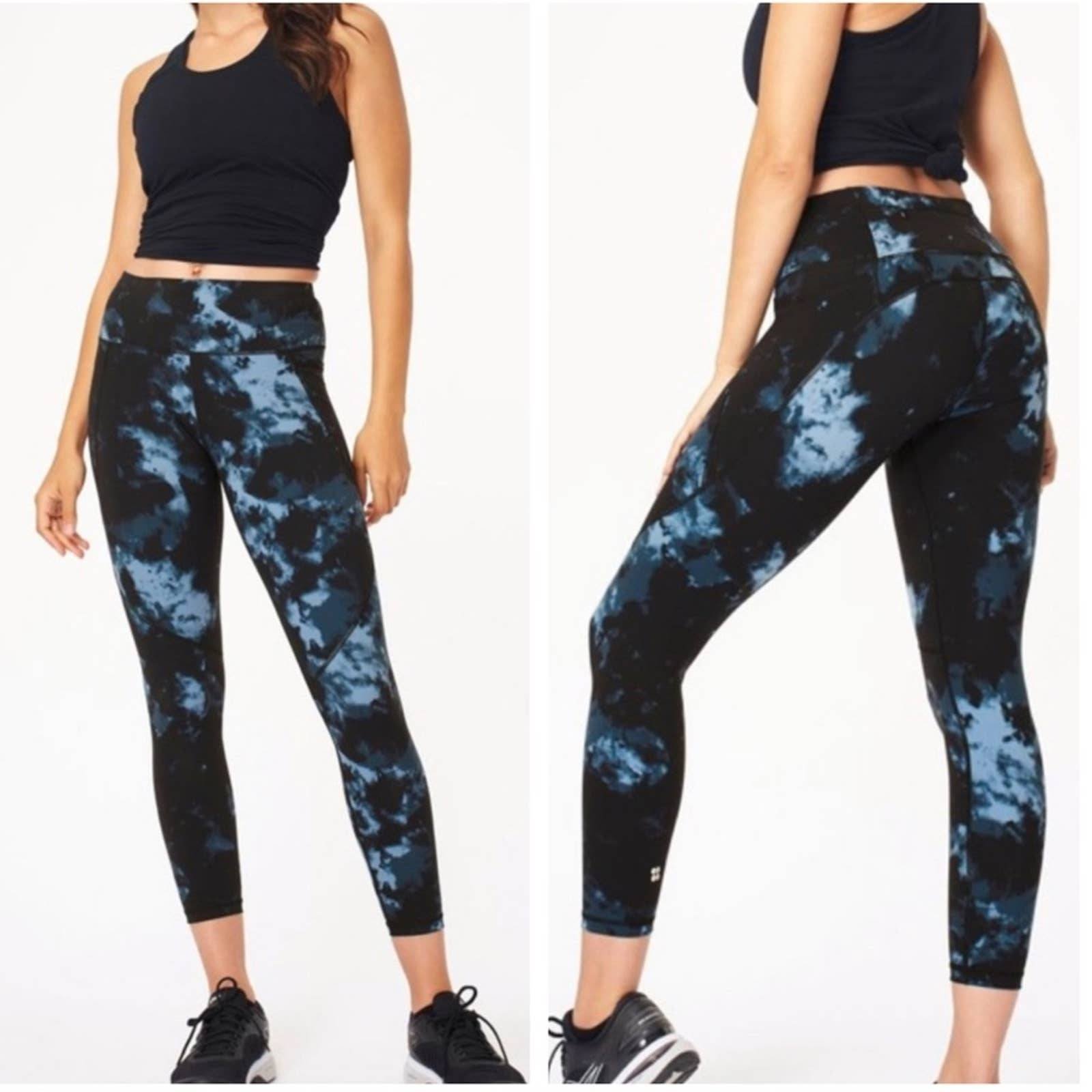 Sweaty Betty The Power Blue Tie Dye 7/8 Legging Small
