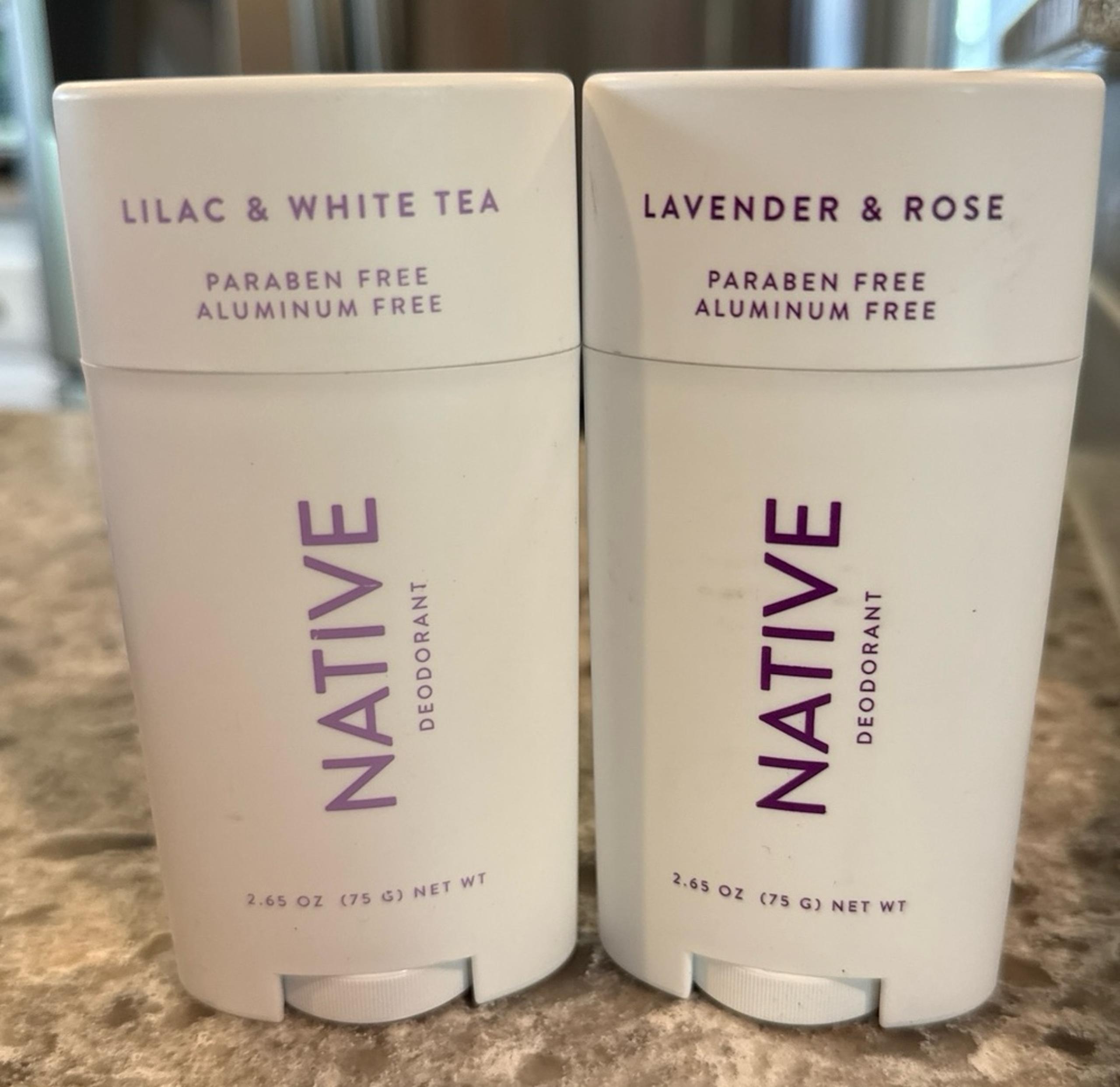 Native Deodorant Lilac & white tea / lavender & rose 2.65oz Ea, 2 PACK