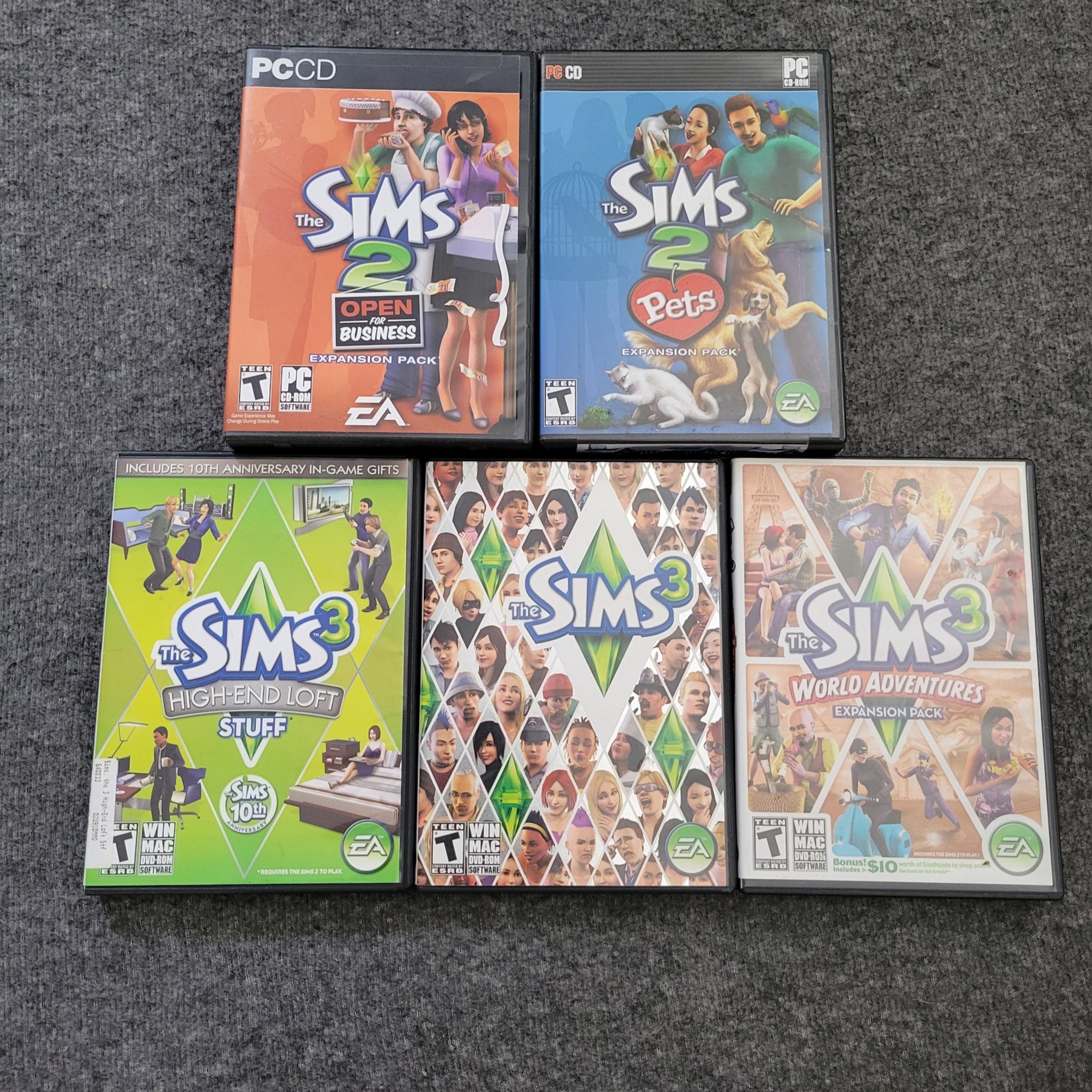 The Sims 3 Lot Of 5 Expansion Pack PC Game EA Manauls Included Mac