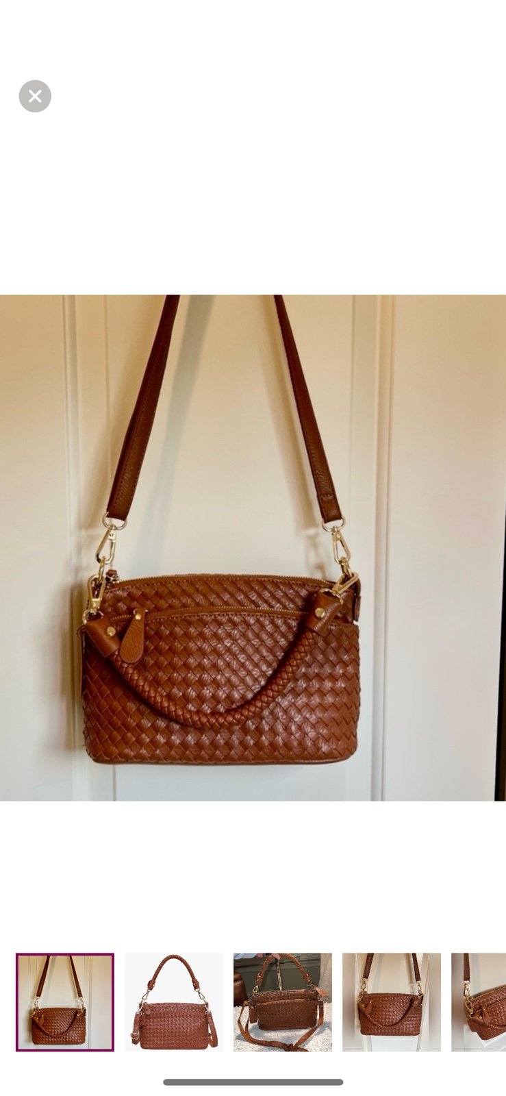 New Handwoven Vegan Leather Braided Bag
