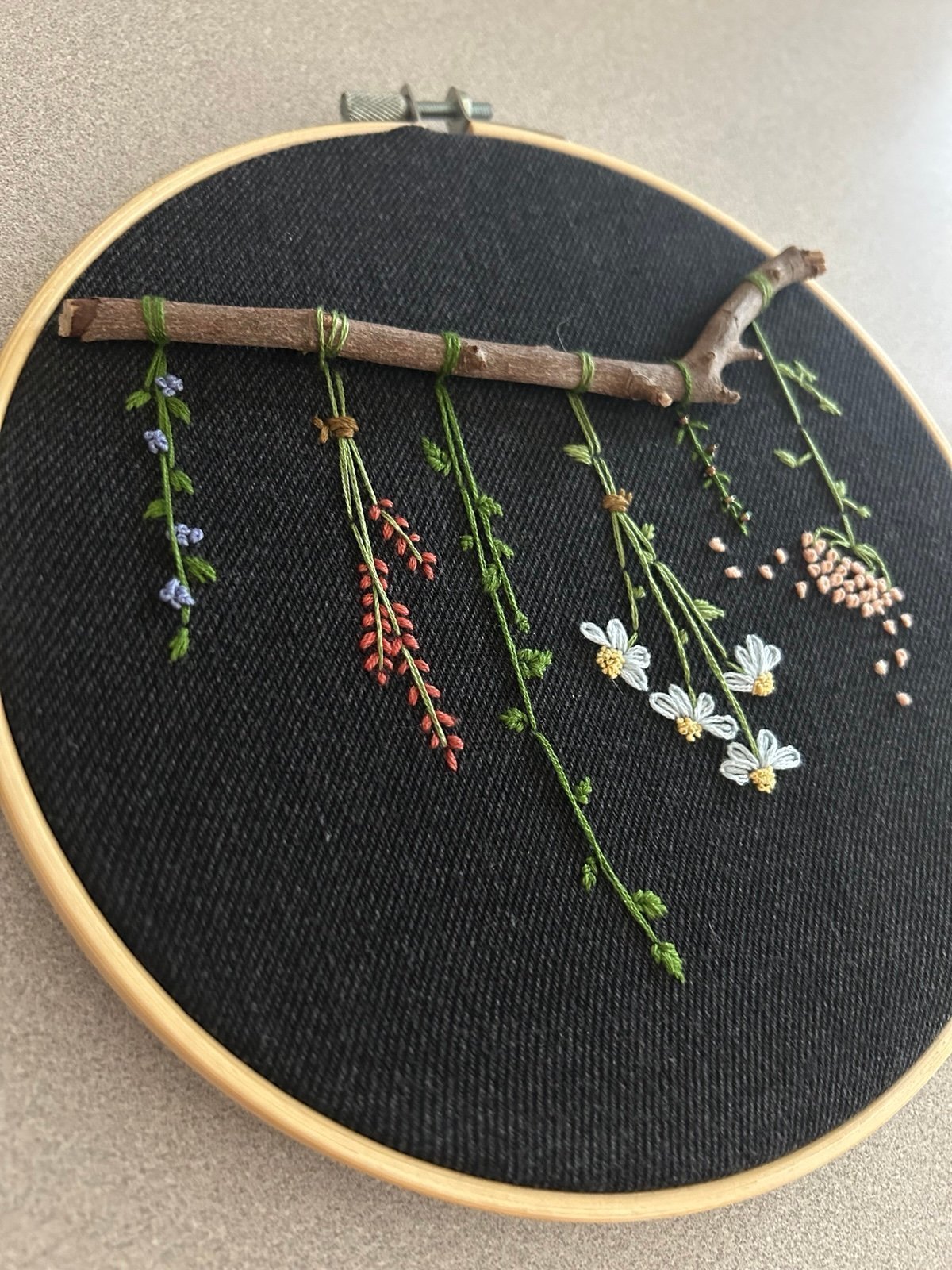 7.9” Completed Original Hand Embroidered Wall Hanging