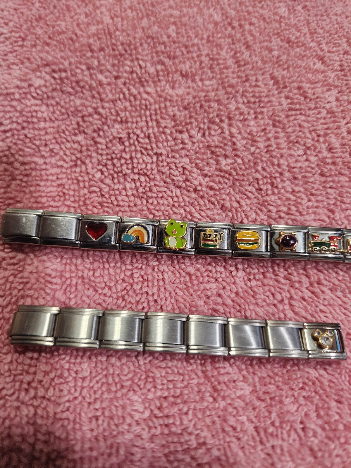 Italian stretchable charm bracelet various designs preowned