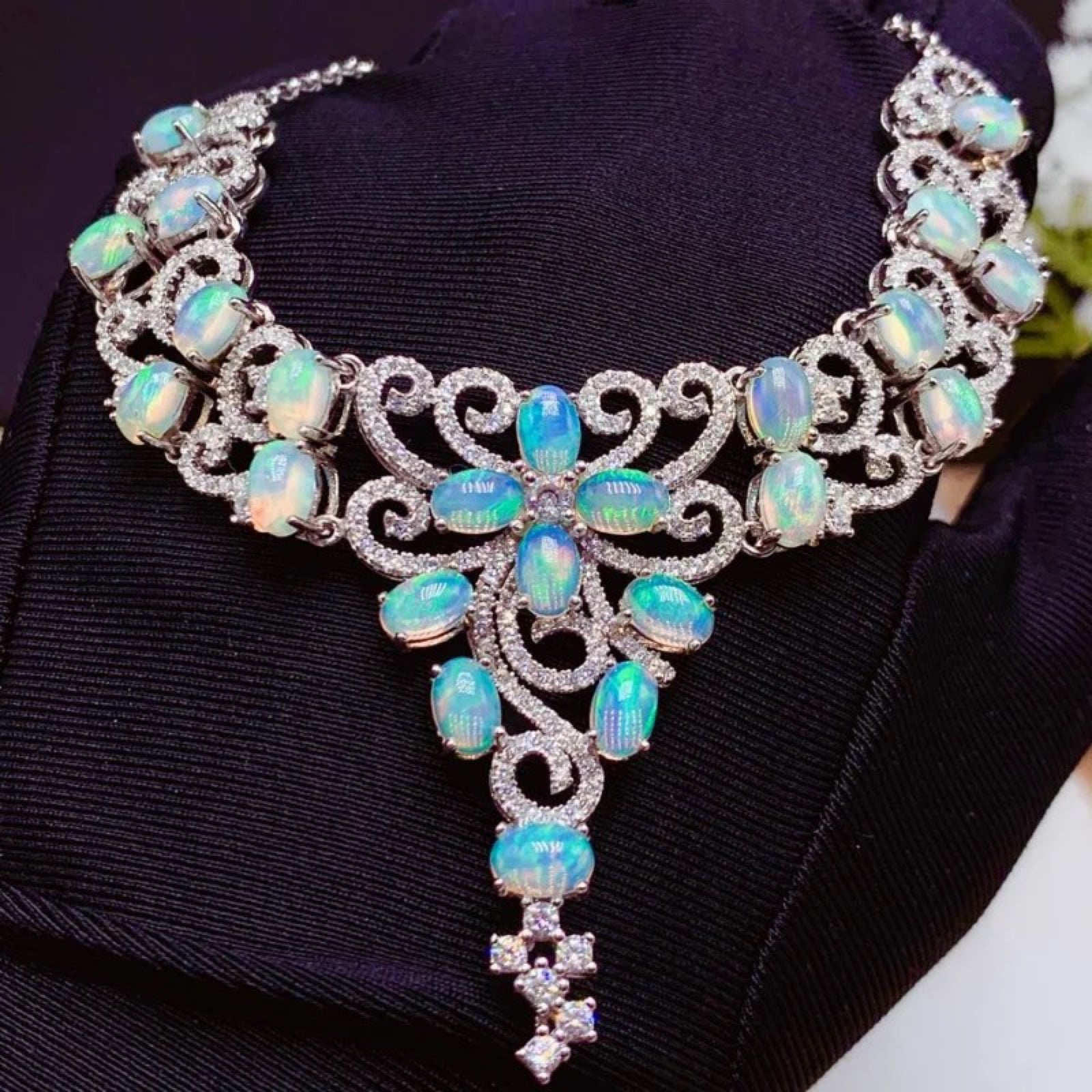 Genuine Australian Opal Necklace on 925 Sterling Silver