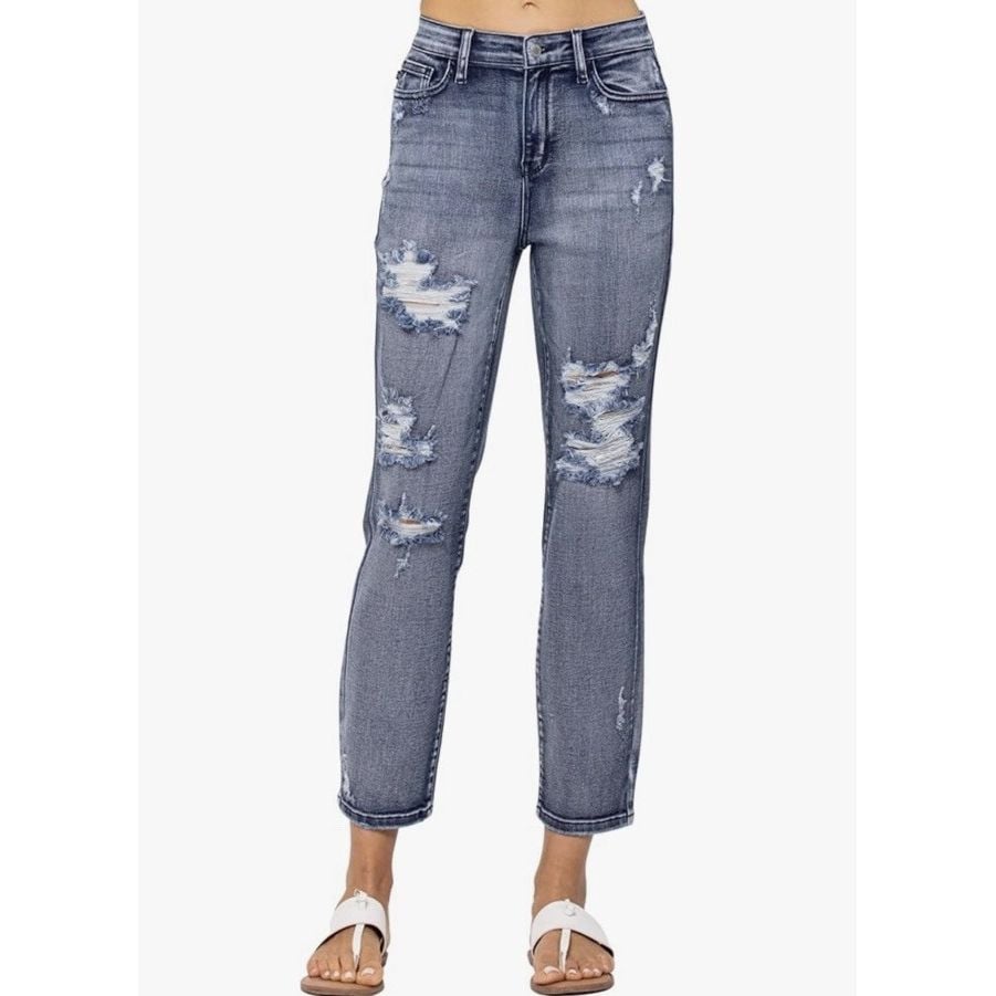 Judy Blue High Rise Destroyed Boyfriend Jeans Size 22W (JB-82284)