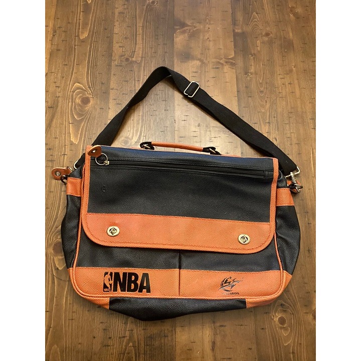NBA Basketball Washington Wizards Logo Spalding Leather Laptop Messenger Bag