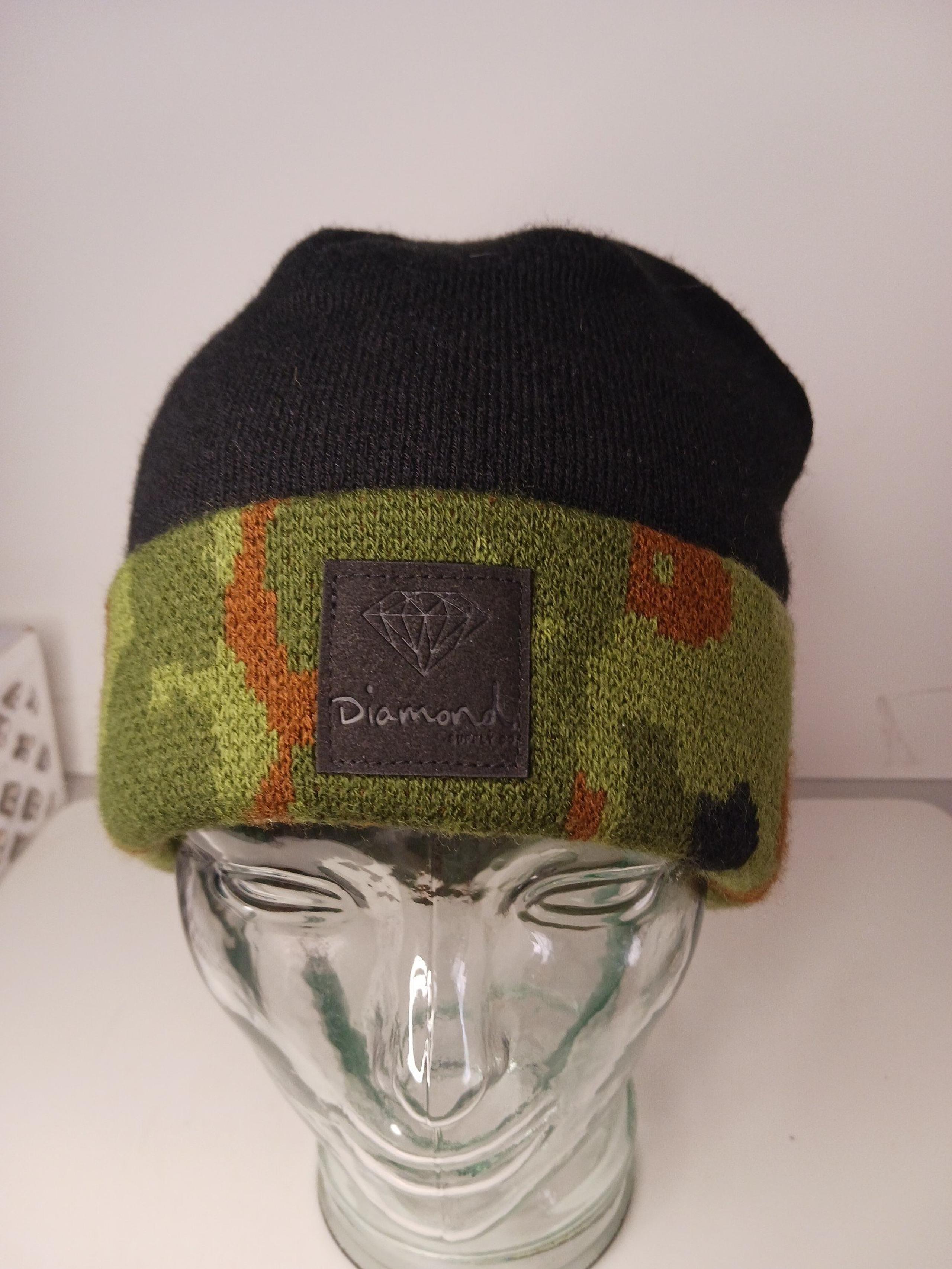 Diamond Supply Co. CAMO FOLD Camo Black Tan Knit Men's Beanie