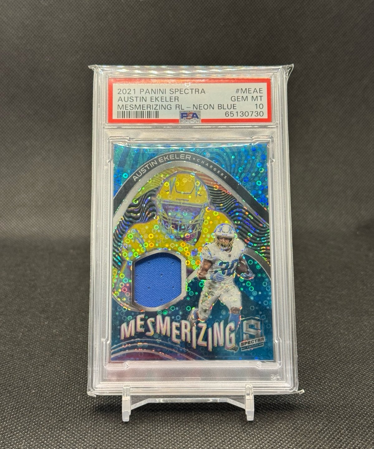 PSA 10 Panini Spectra Austin Ekeler #MEAE Mesmorizing Neon Blue 13/35