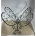 Vintage Magazine Rack Gray Butterfly Metal Boho Cottagecore Grannycore Fold Flat