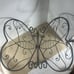Vintage Magazine Rack Gray Butterfly Metal Boho Cottagecore Grannycore Fold Flat