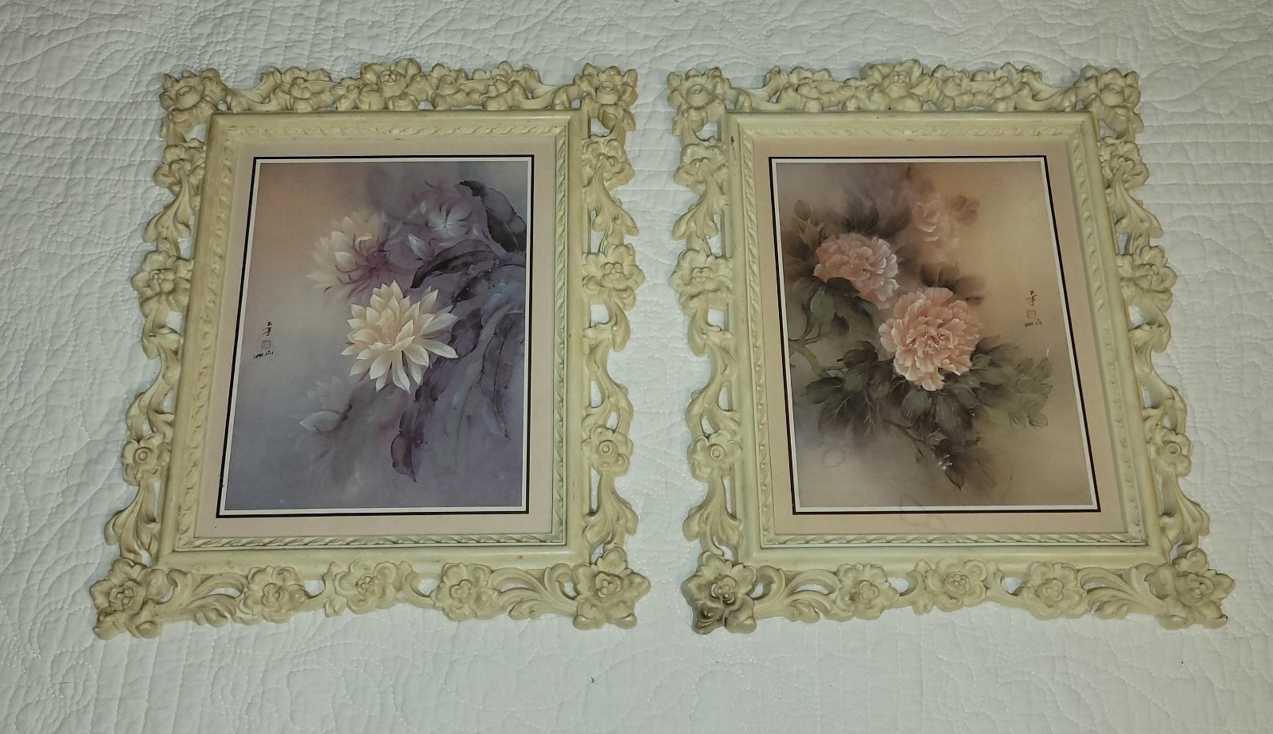 Vintage ornate floral Syroco frames 1958