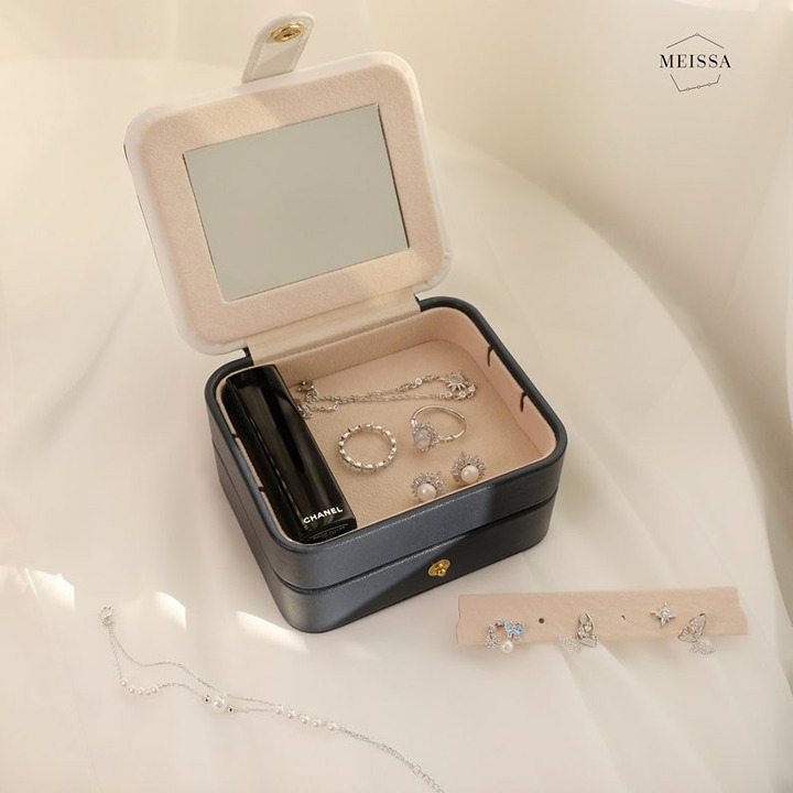 Travel jewelry box, with mirror, multifunctional jewelry box