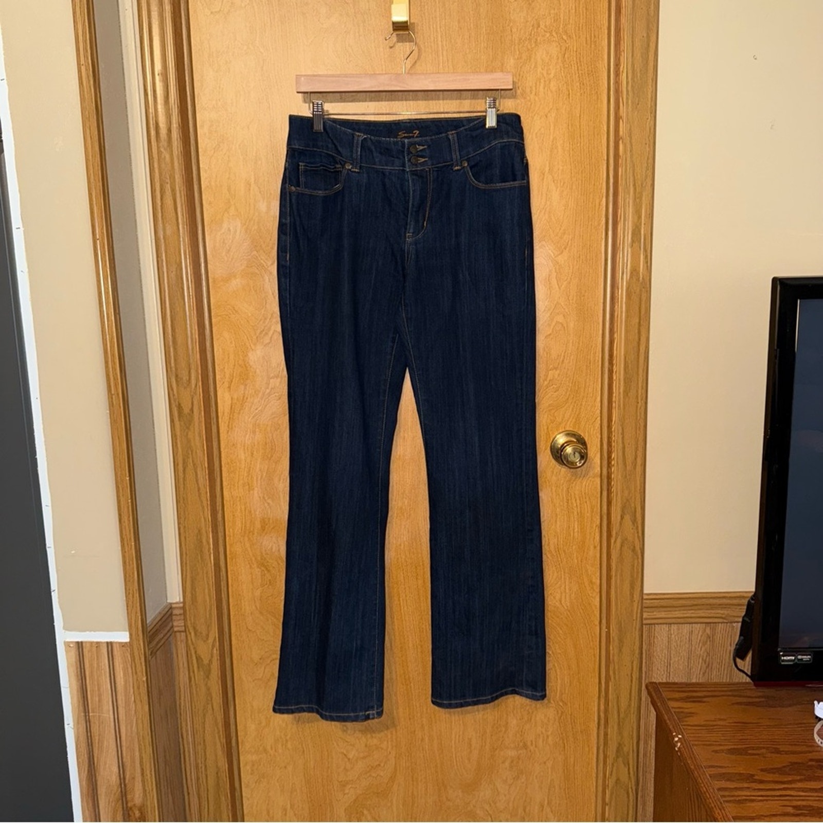 7 for all mankind jeans size 6 boot cut Women's Blue Jeans