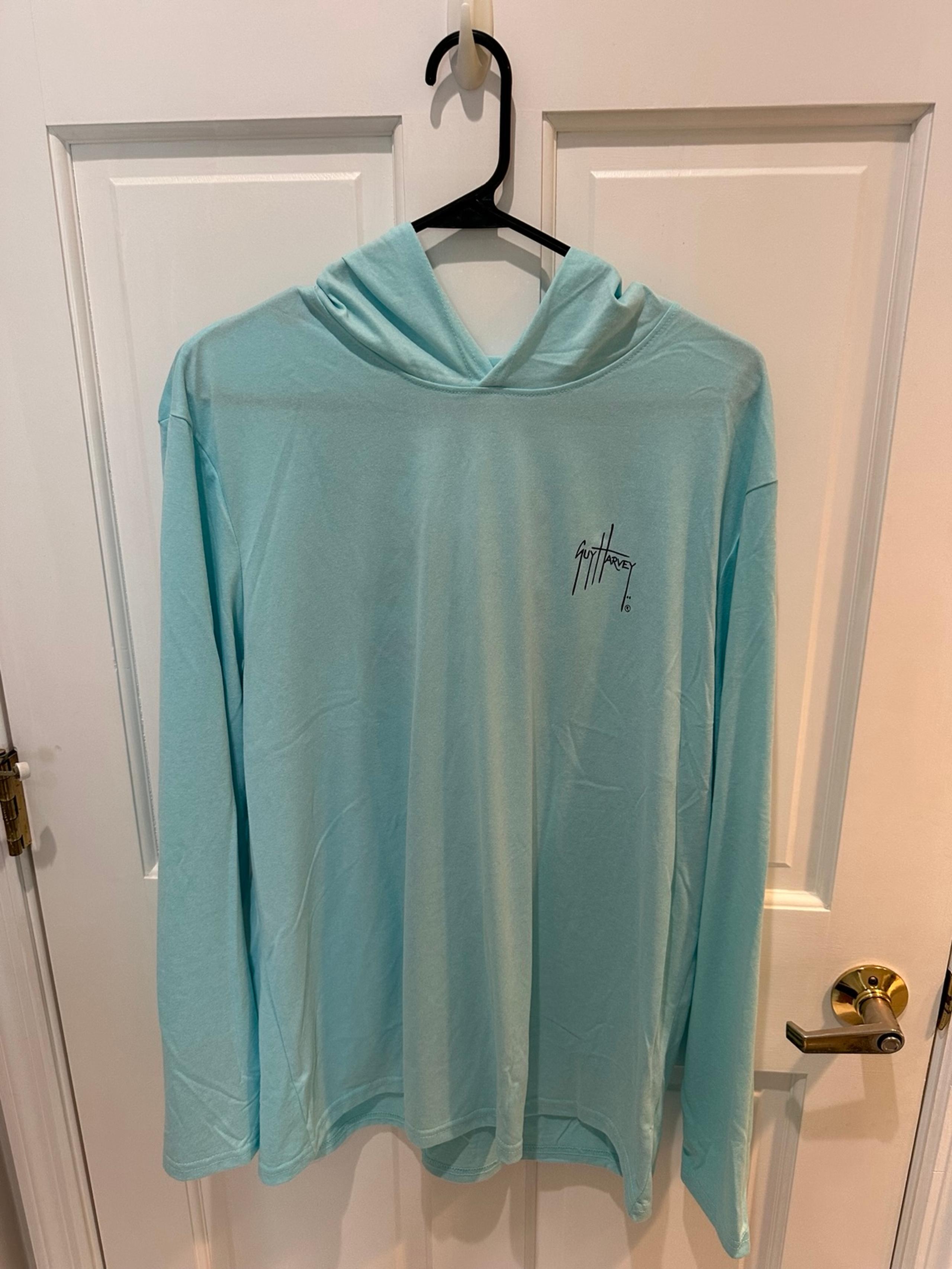 Guy Harvey - Men's Marlin Stencil Long Sleeve Performance Hoodie