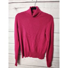 Lord & Taylor Womens Pullover Sweater Pink Long Sleeve Turtleneck S Cashmere