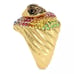 KURT GEIGER LONDON Golden Pave Rainbow Multicolor Heart Cocktail Ring Size 8 NEW