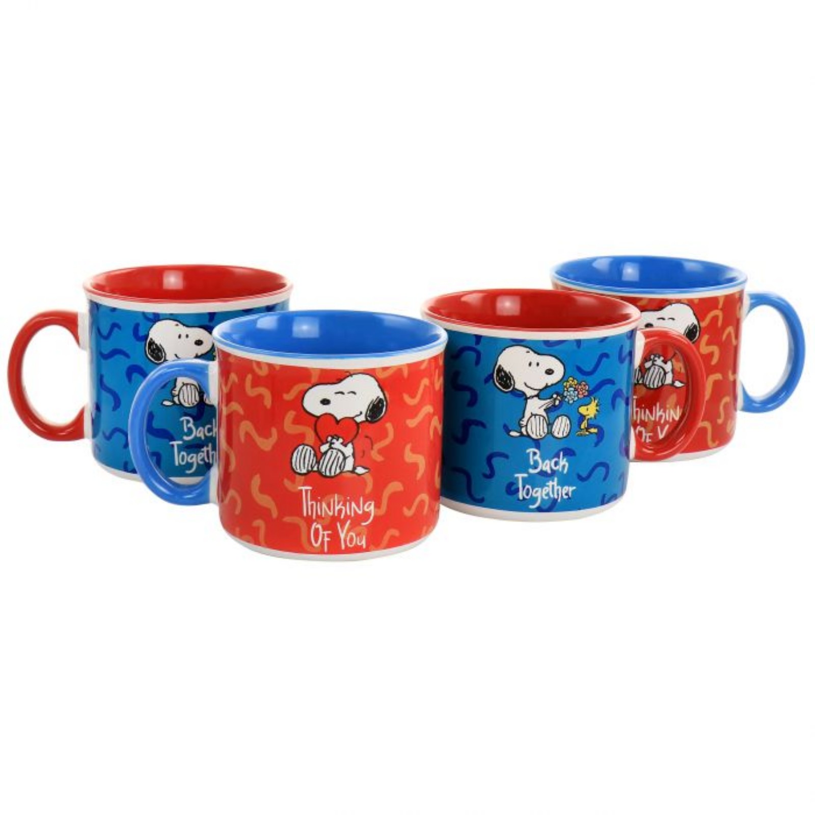 Peanuts Snoopy Songs 4 Piece 21oz Stoneware Mug Set in Assorted Designs