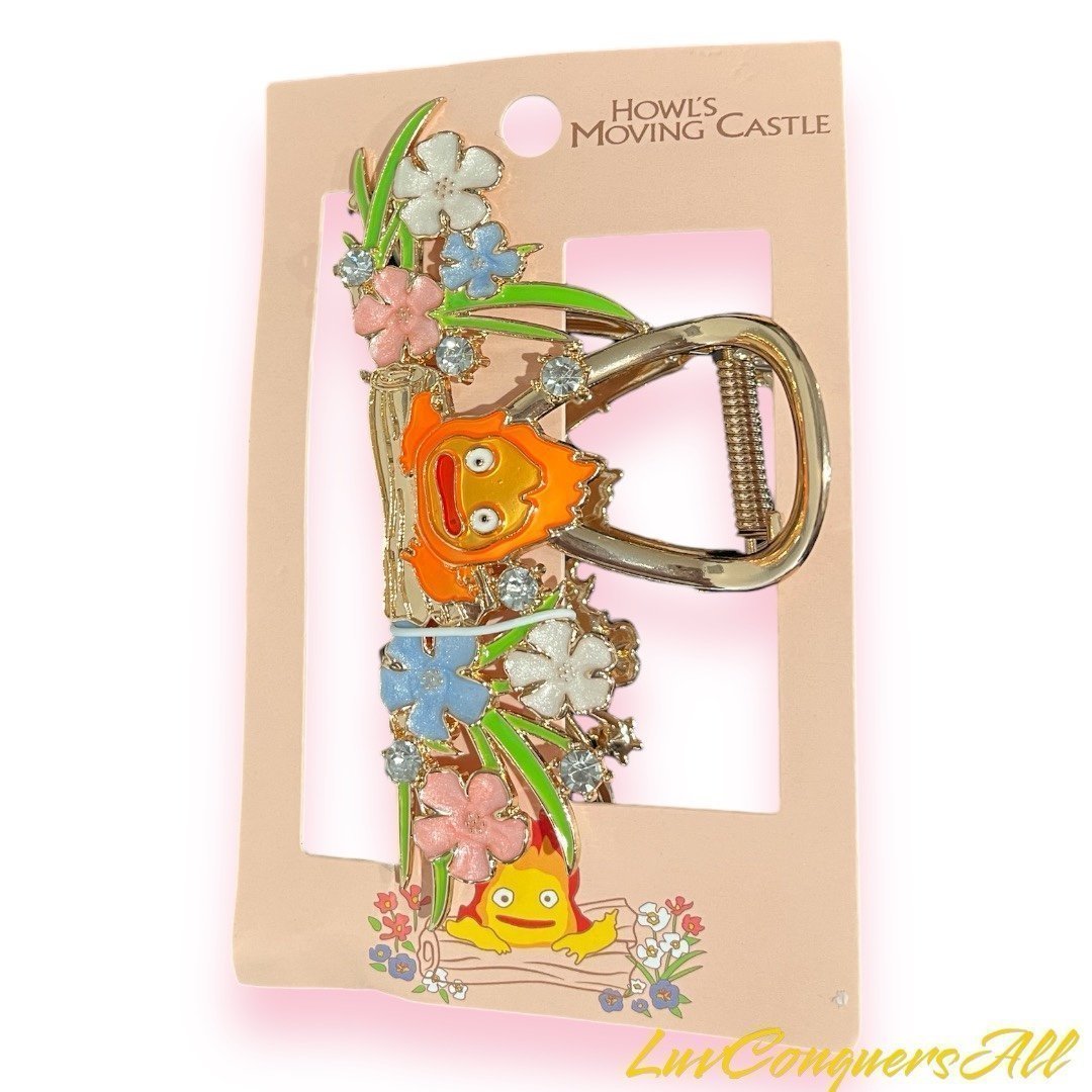 Studio Ghibli Howl's Moving Castle Calcifer Floral Claw Clip