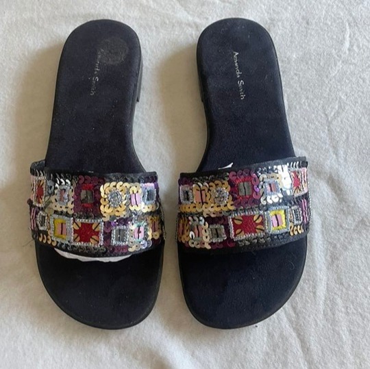 NWOT Amanda Smith Bohemian Sequin Slides