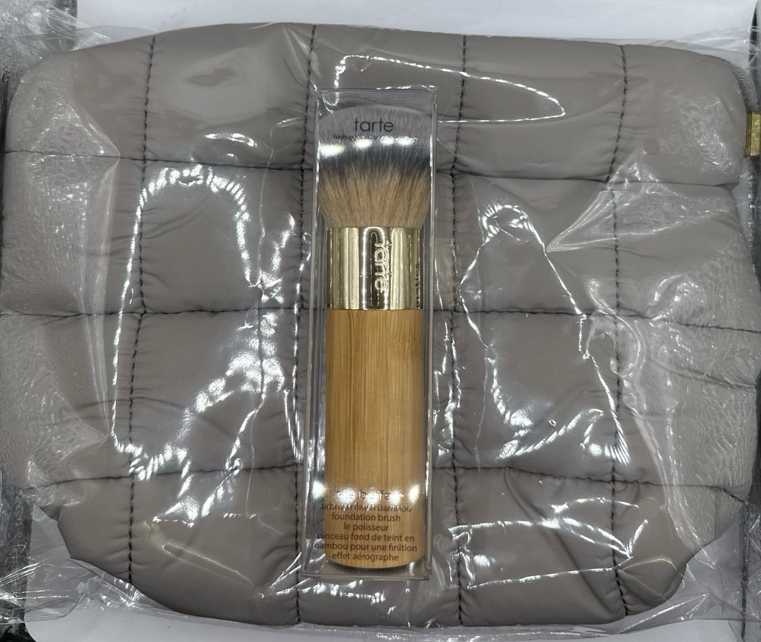 New Tarte the buffer brush & puffy makeup bag bundle