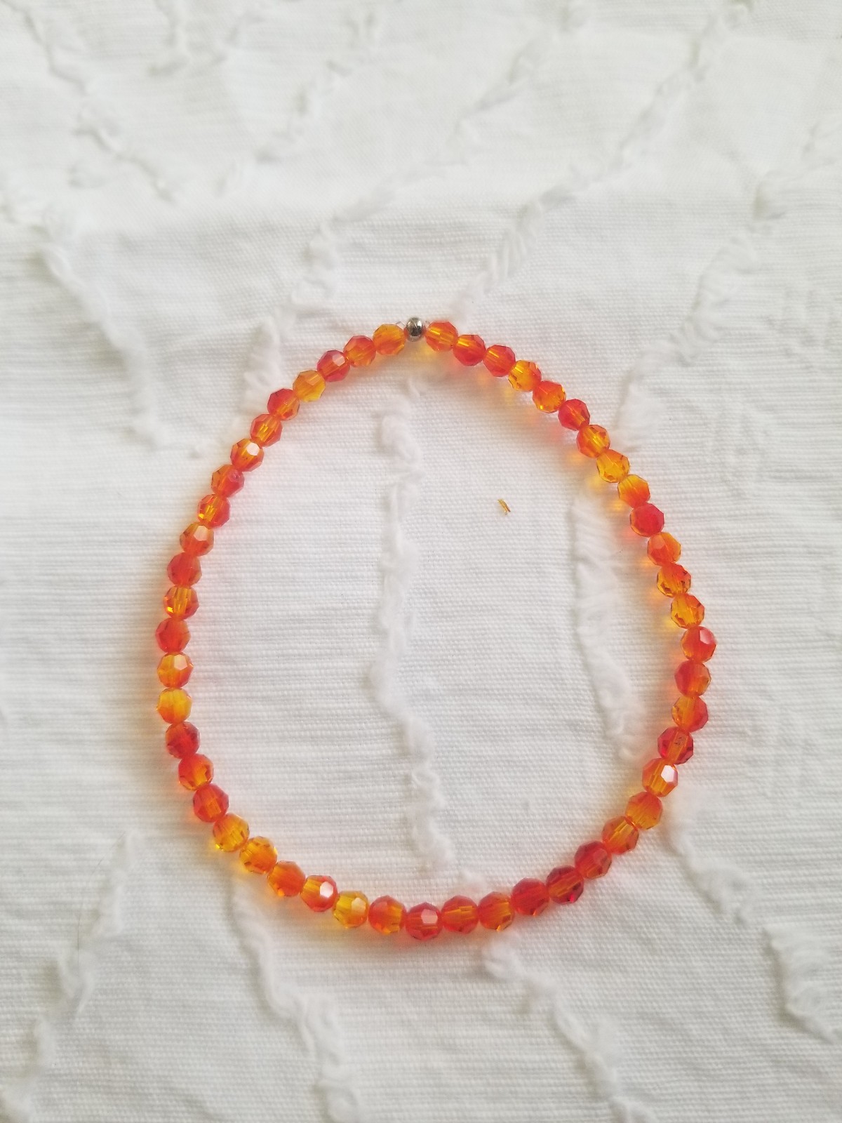 NEW Swarovski Crystal Stax 4mm Fire Orange Round Shape Bead Bracelet
