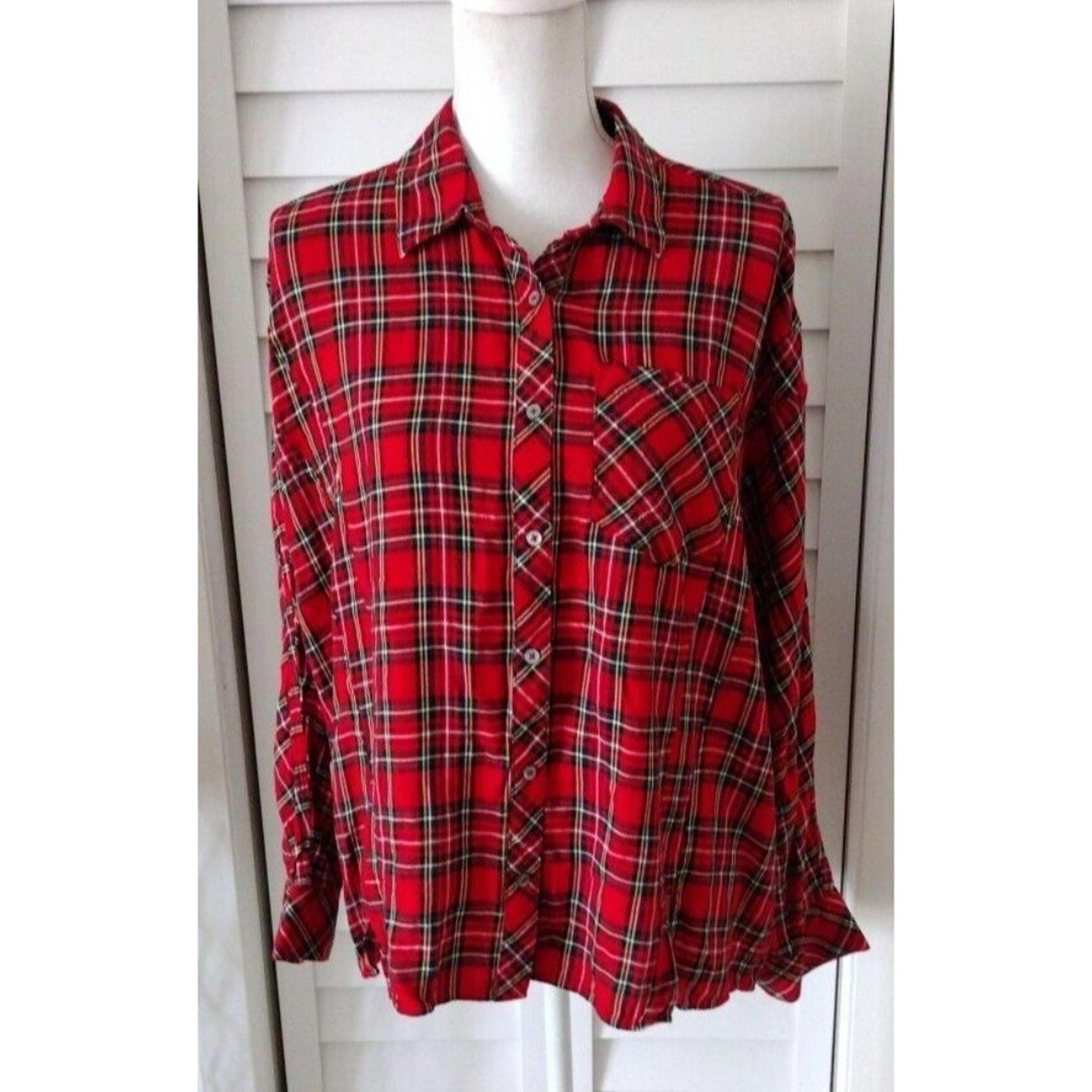 Vineyard Vines women's red plaid button down long sleeve lightweight shirt 10