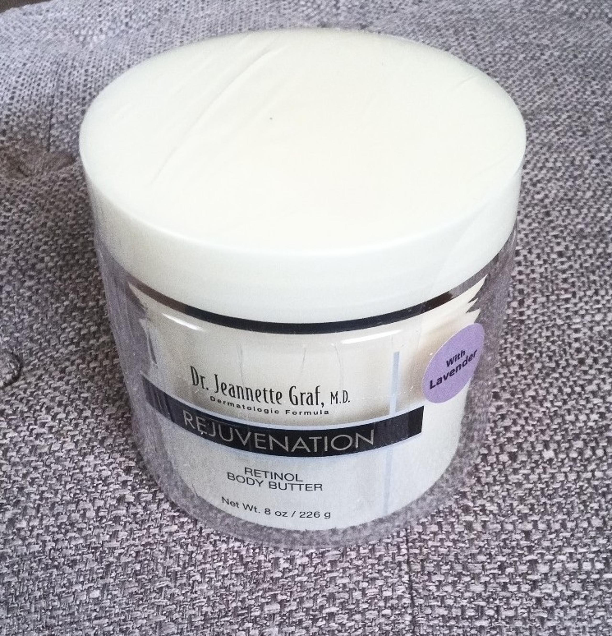 Dr J Graf Rejuvenation Retinol Body Butter w lavender Large 8 oz jar