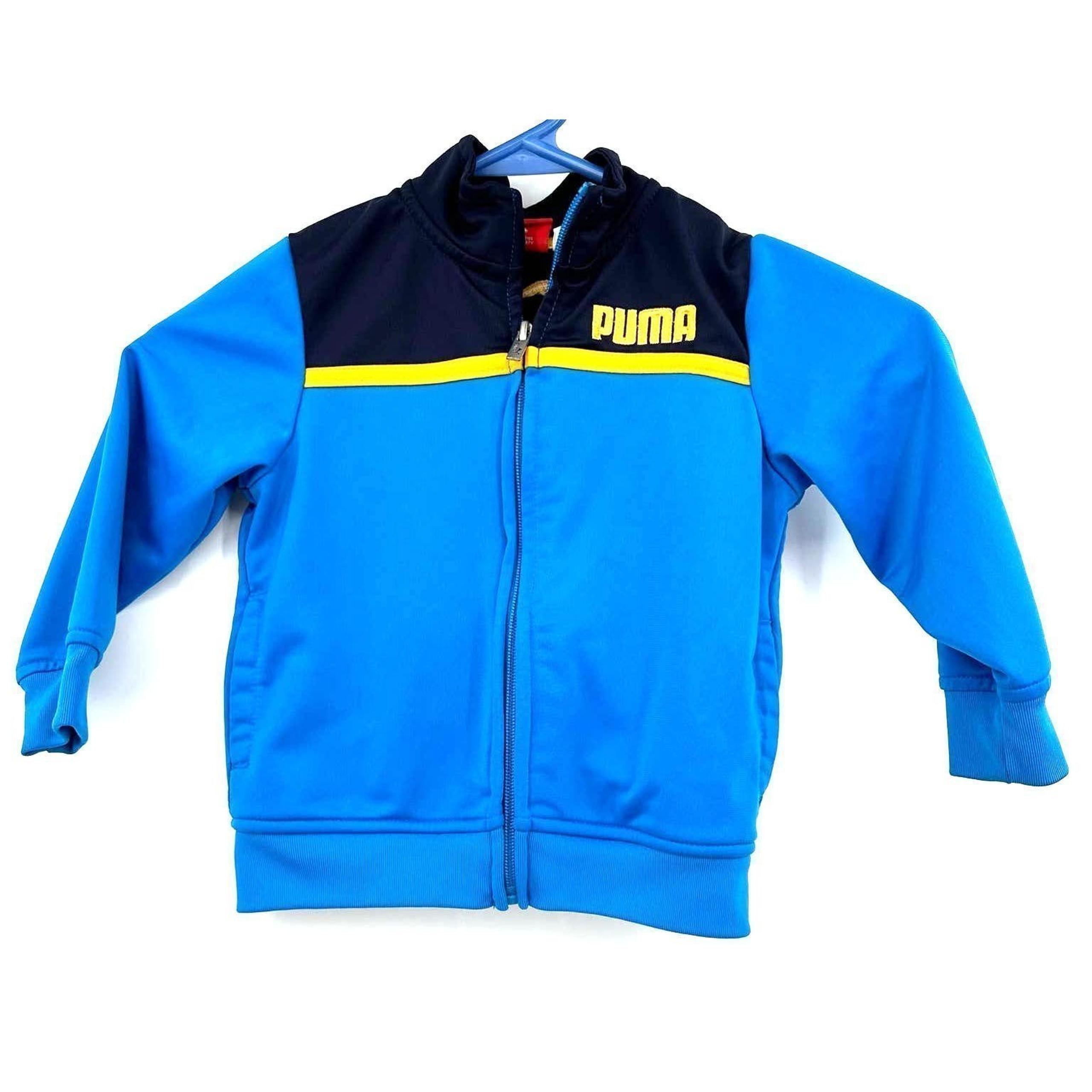 Puma size 2T toddler zip up track jacket blue yellow black full zip