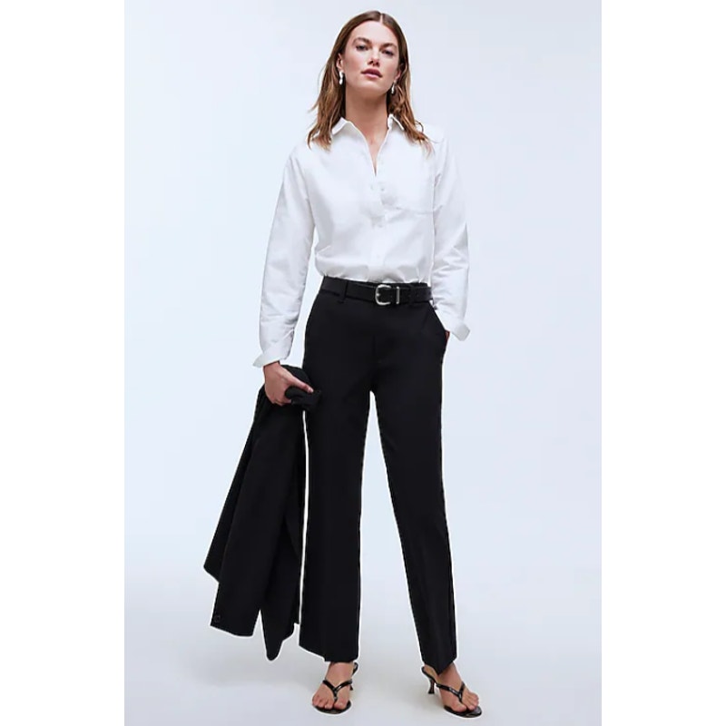 Madewell Flare Ankle Pants Women's P8 Petite Black Belt Loops NWT