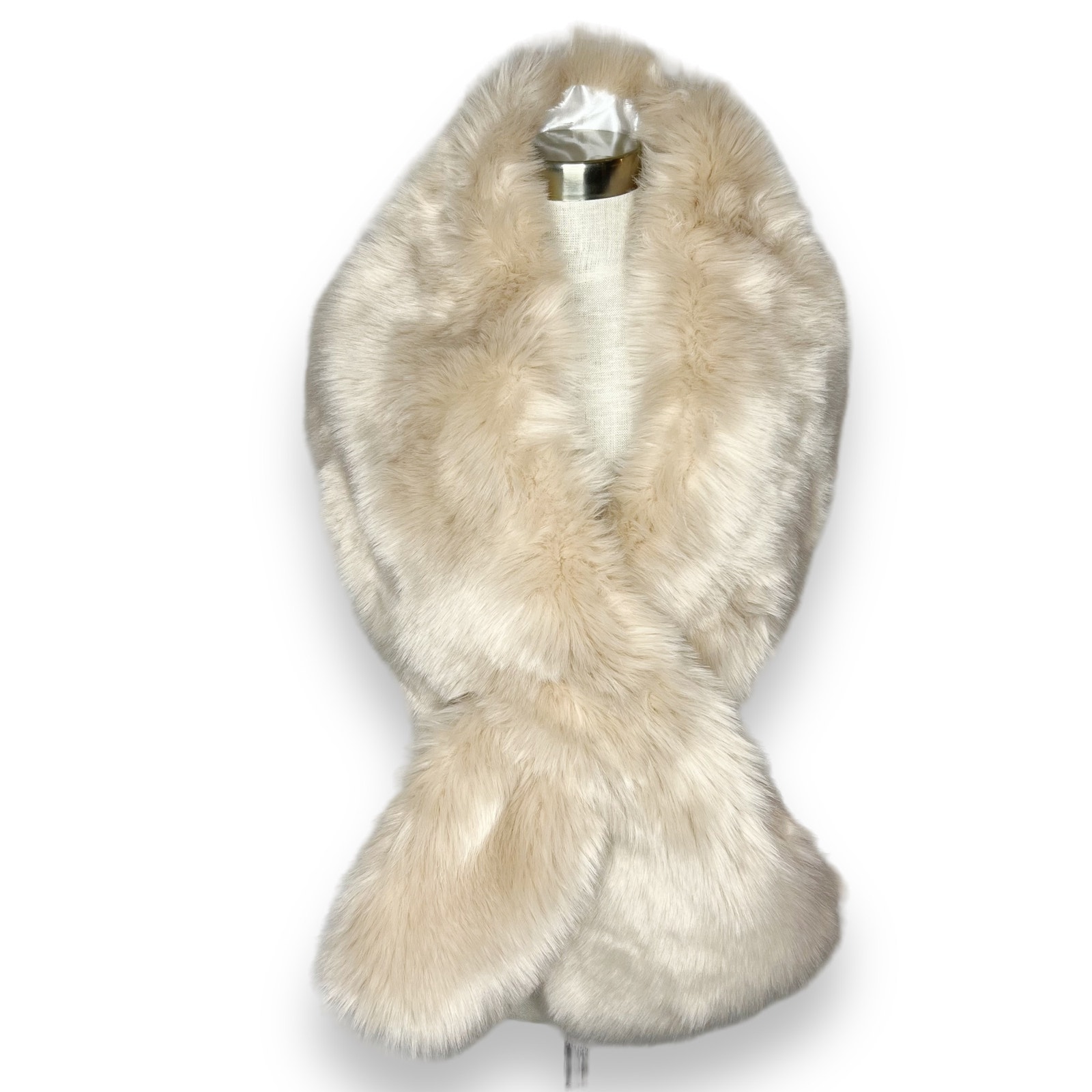 Elegant Faux Fur Cream / Tan Wrap One Size