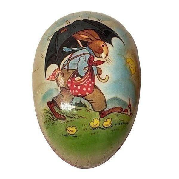 Vintage German Easter Egg Rabbit & Chicks Design by M. Drechsel Germany