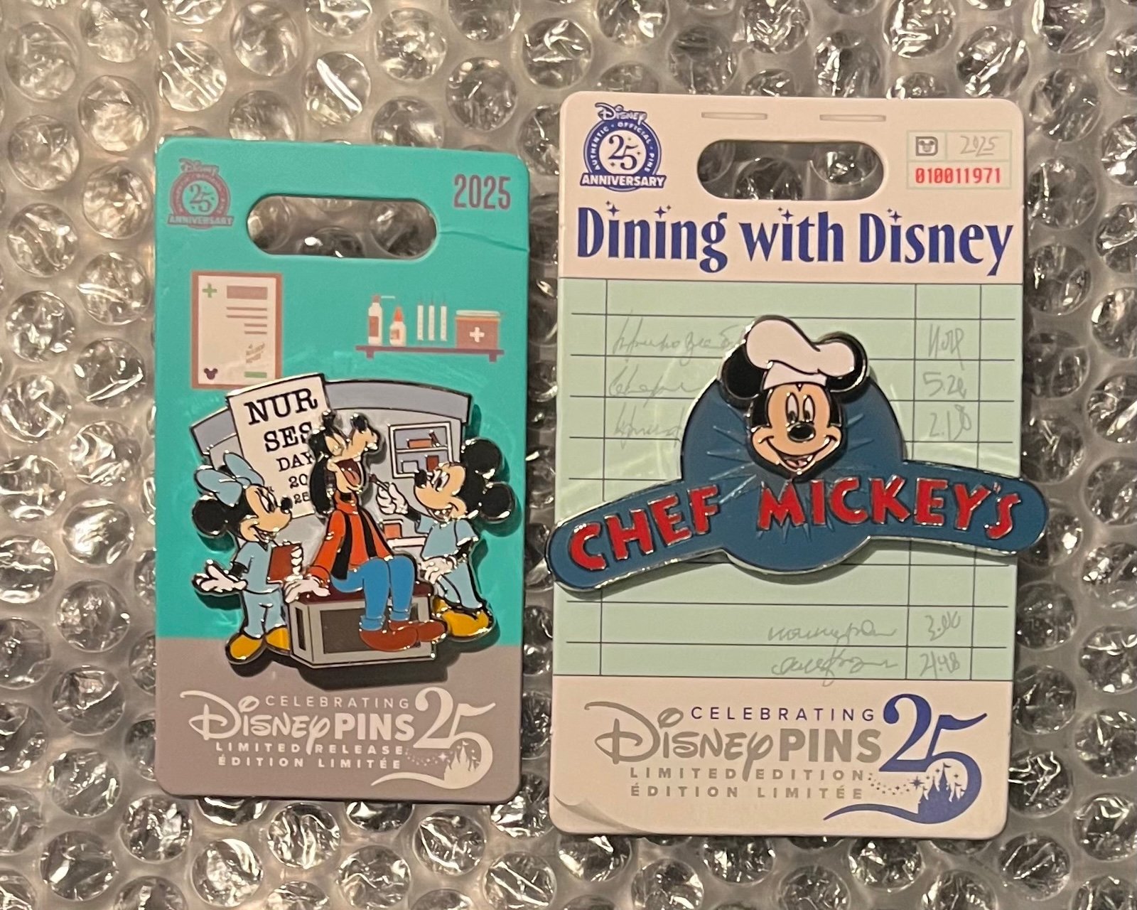 2025 Nurse's Day Mickey Minnie Mouse Goofy & Dining with Disney Chef Mickey pins