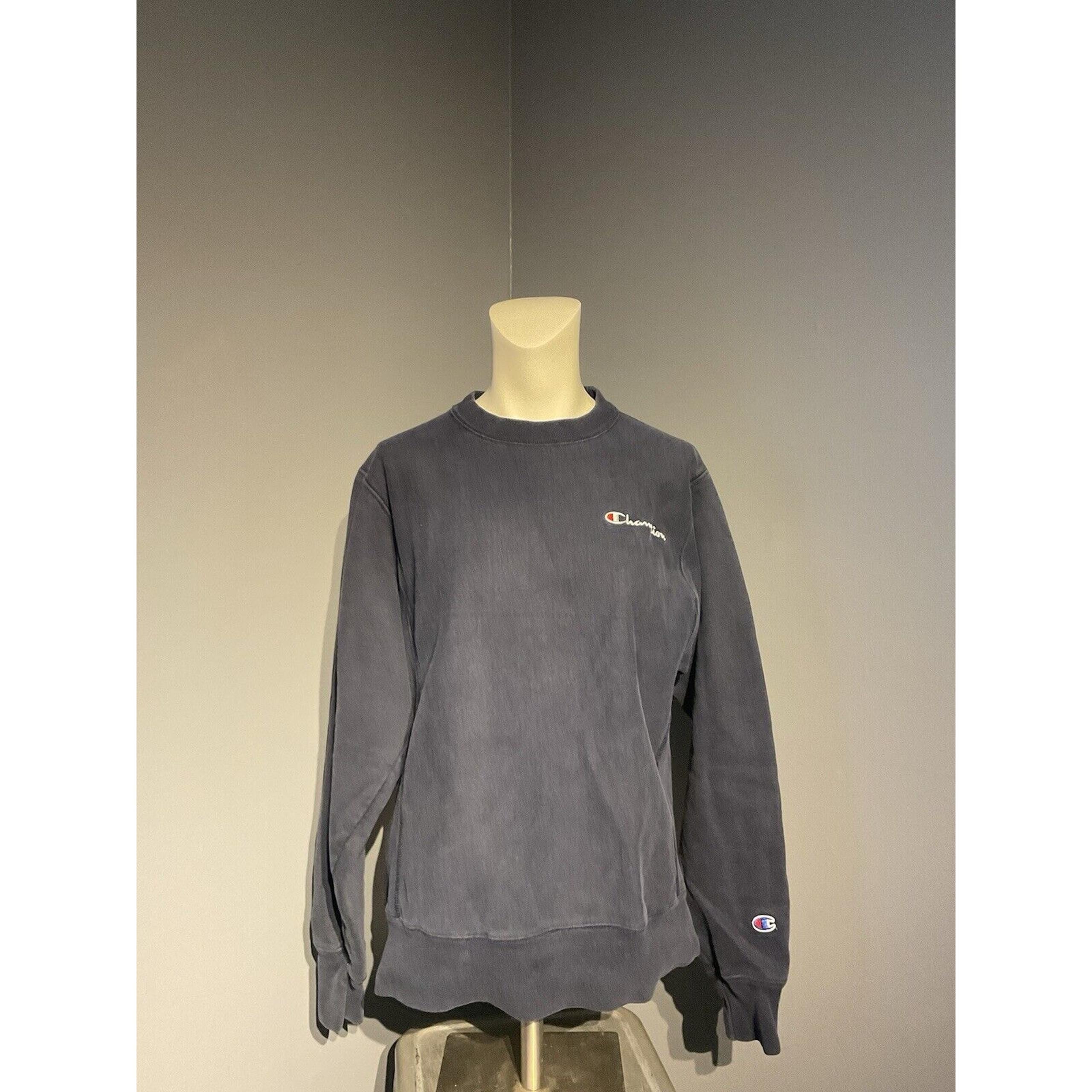 Champion Reverse Weave Sweatshirt Womens Small Navy Crew Neck Basic Classic