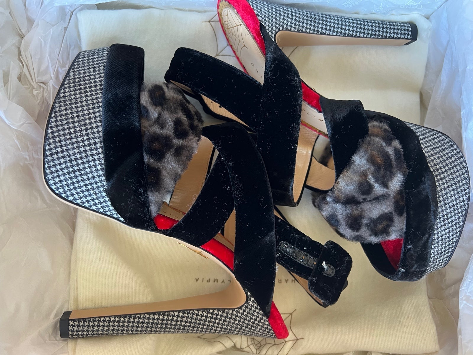 Charlotte Olympia Hounstooth Heels