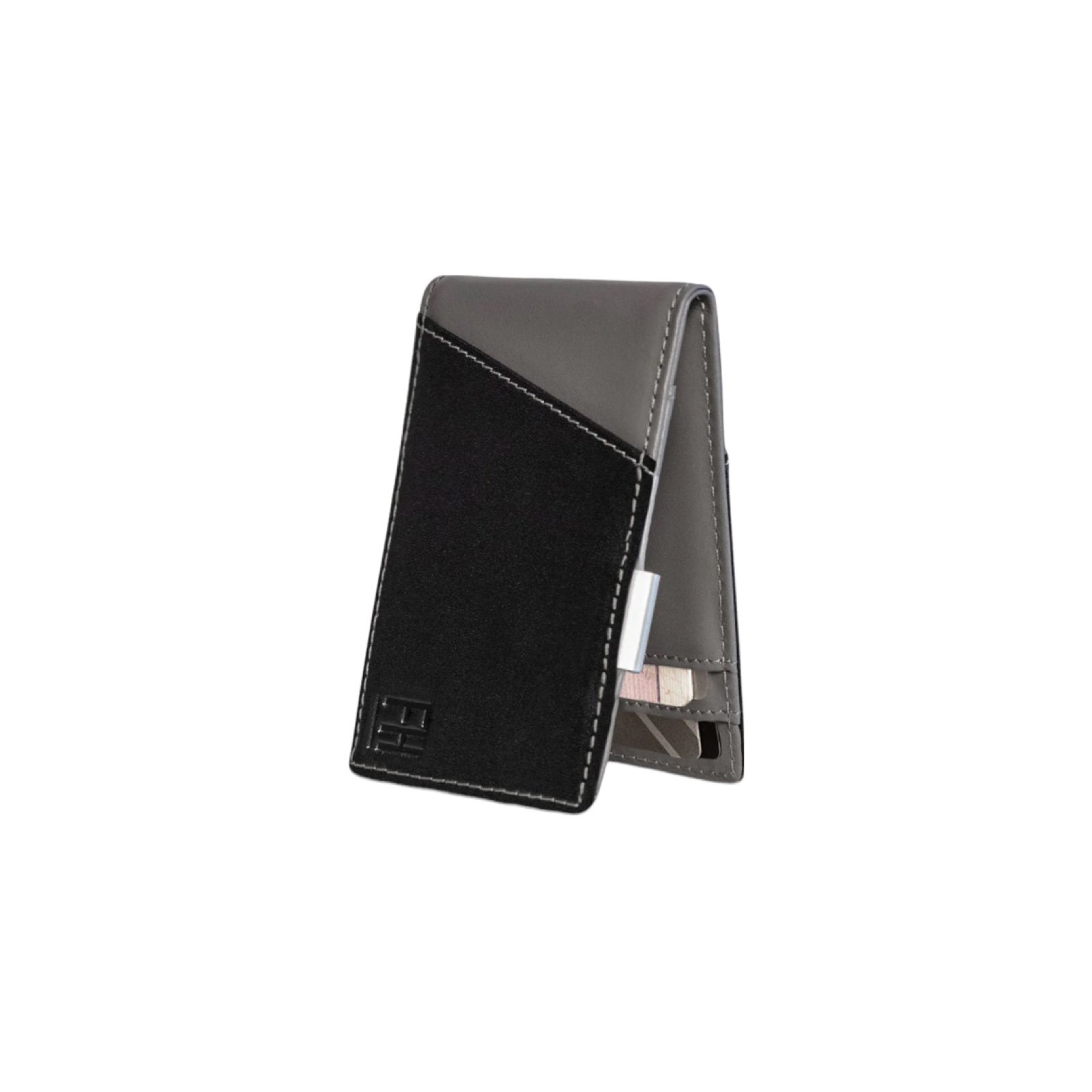 Forrest & Harold Slim RFID Money Clip in Top Grain Leather in pink and black