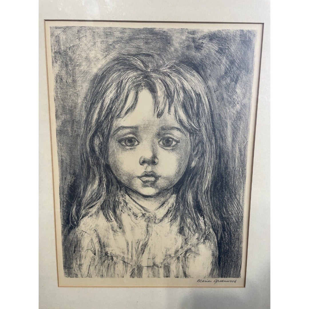 Marion Greenwood Original Signed LE Lithograph Art Print of Girl “Daydream”