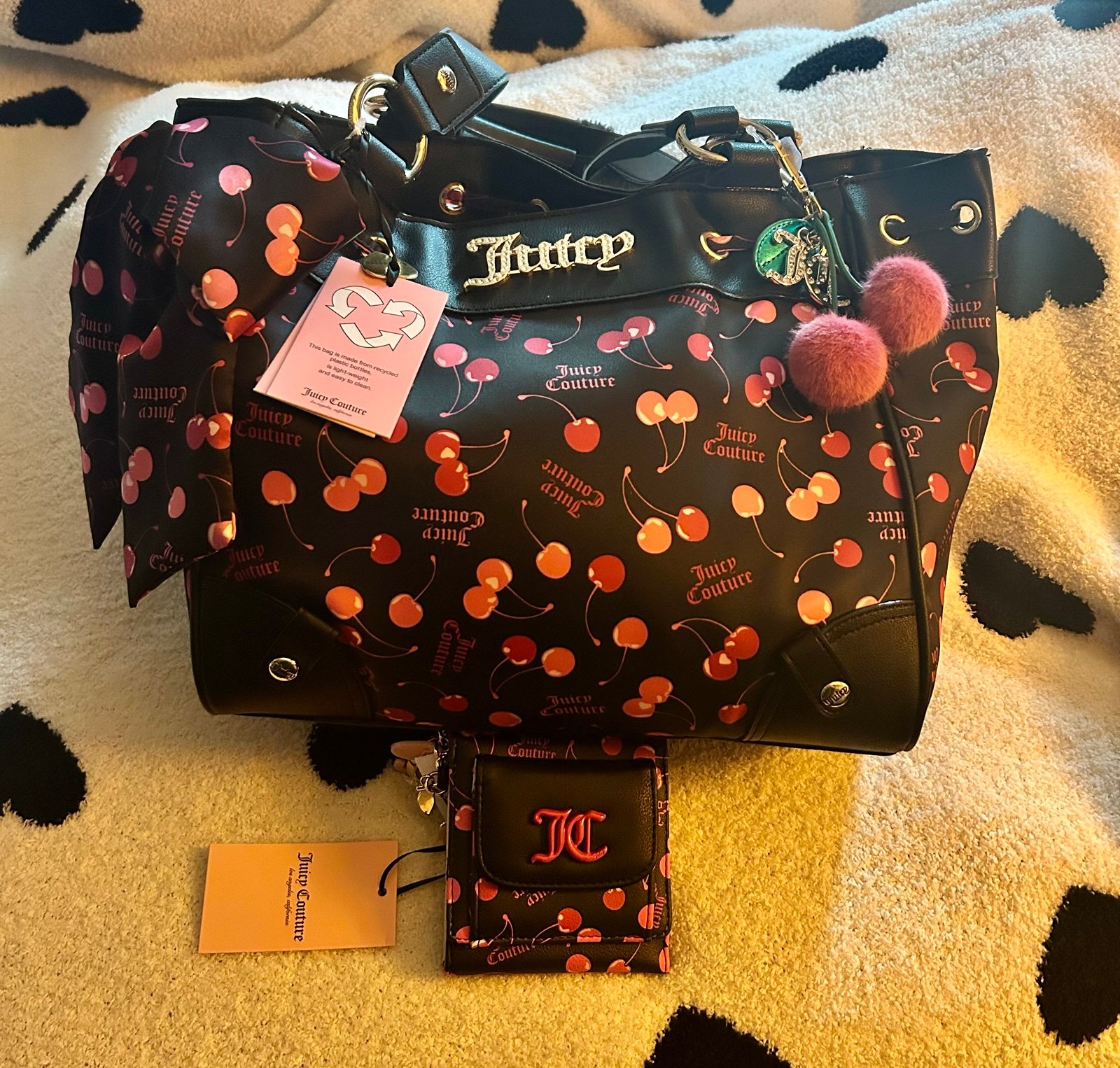 Juicy Couture Viral Tik Tok Cherry DayDreamer bag and Cherry Wallet