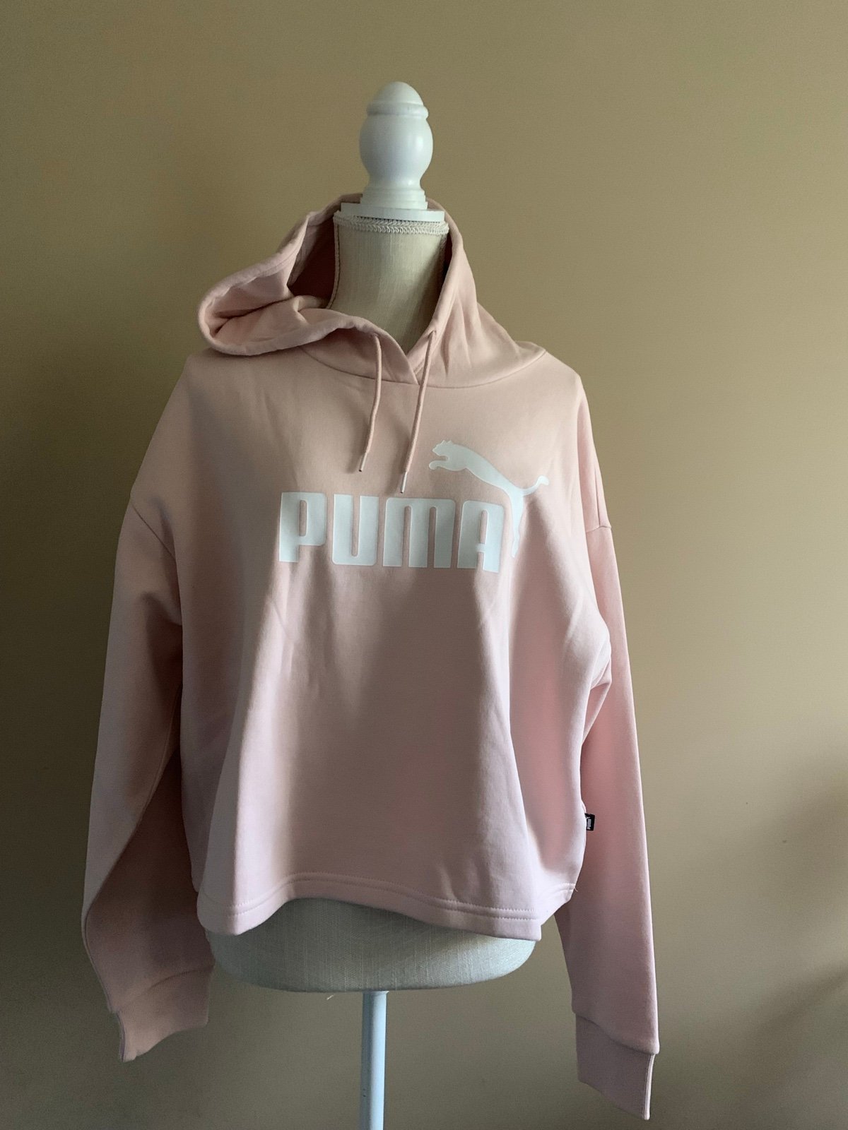 Puma Relaxed Fit Cropped Hoodie Sweatshirt