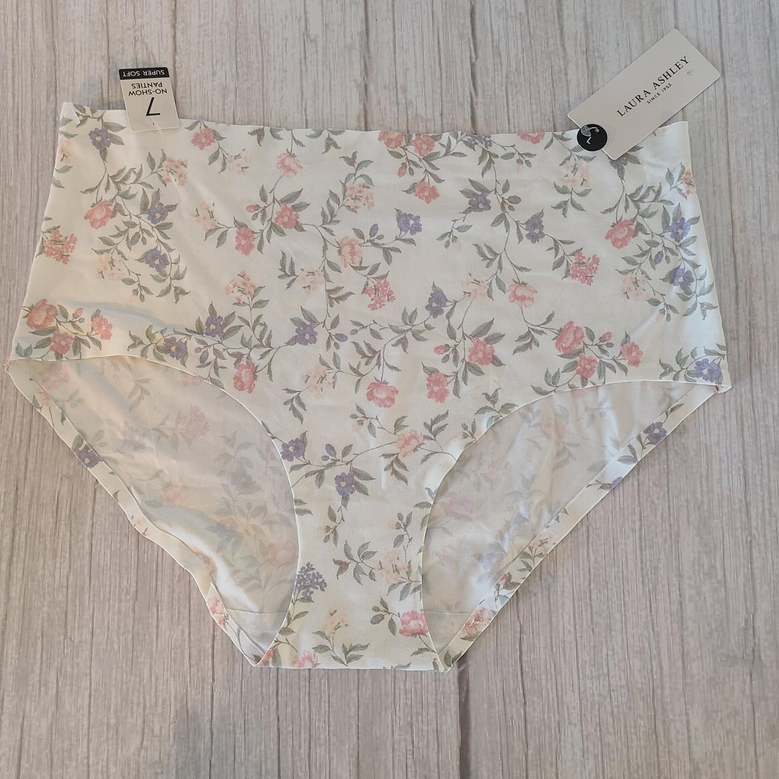 Laura Ashley Womens Underwear Panties No Show NEW Womens Large $54 Floral Print