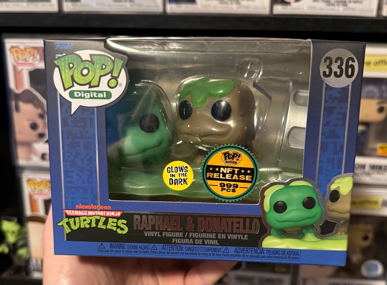 Raphael and Donatello Funko Pop Grail NFT Glow 999 piece
