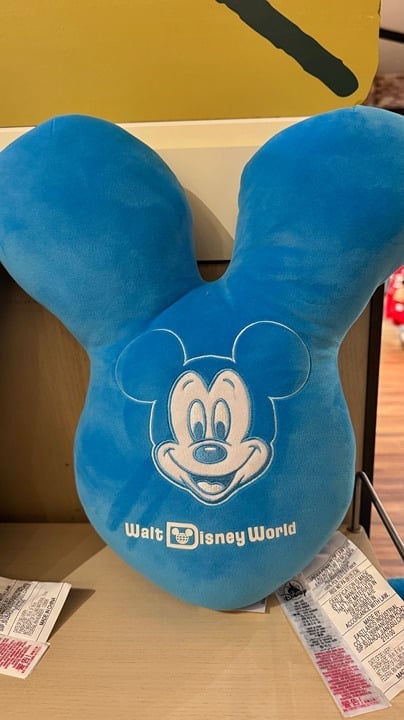 Walt Disney World Blue Mickey Mouse Balloon Accent Pillow New