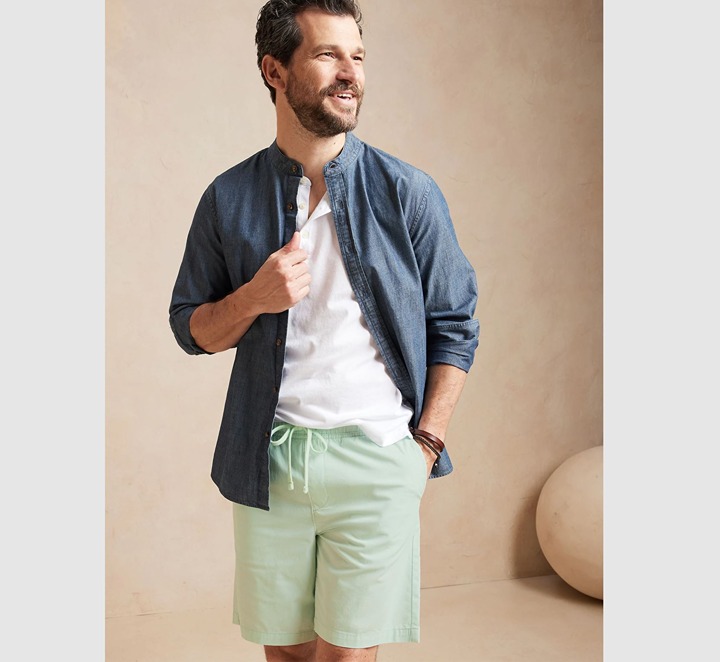 Banana Republic Men 8.5 Deck Short Light Sea Glass Sz S
