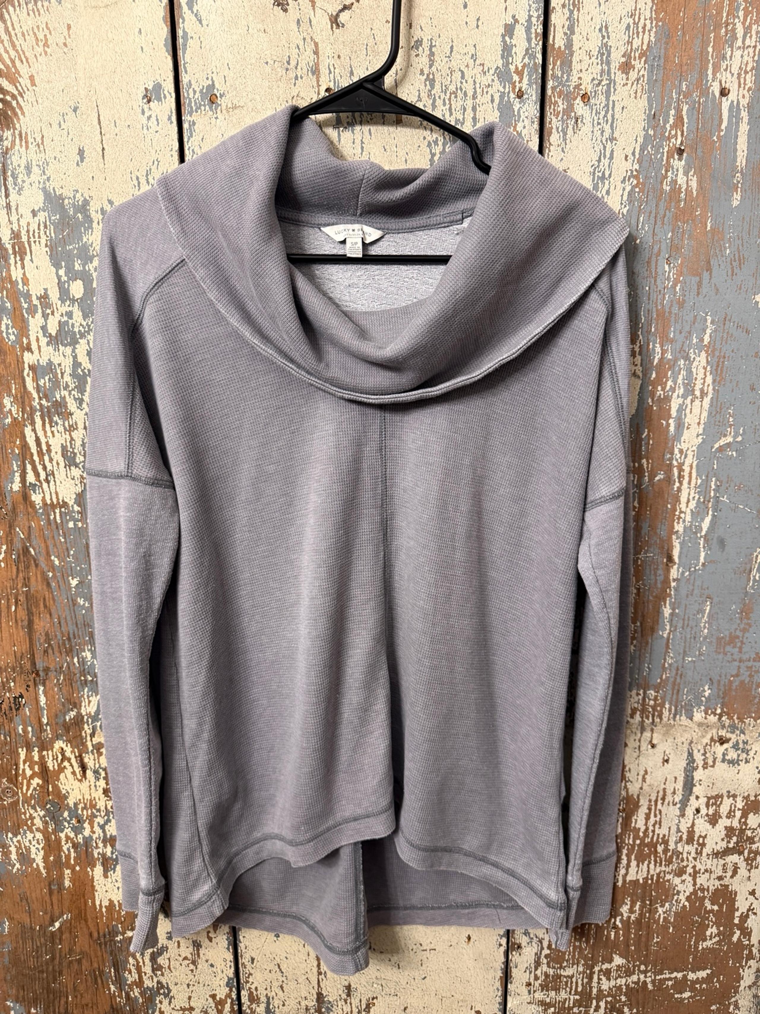 Lucky Brand Cowl Neck Long Sleeve Loose fit sweater, size Small, gray