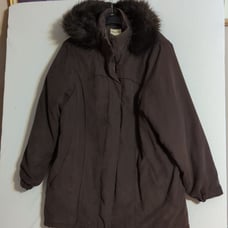 St Johns Bay Womans Large Brown Coat With Hood