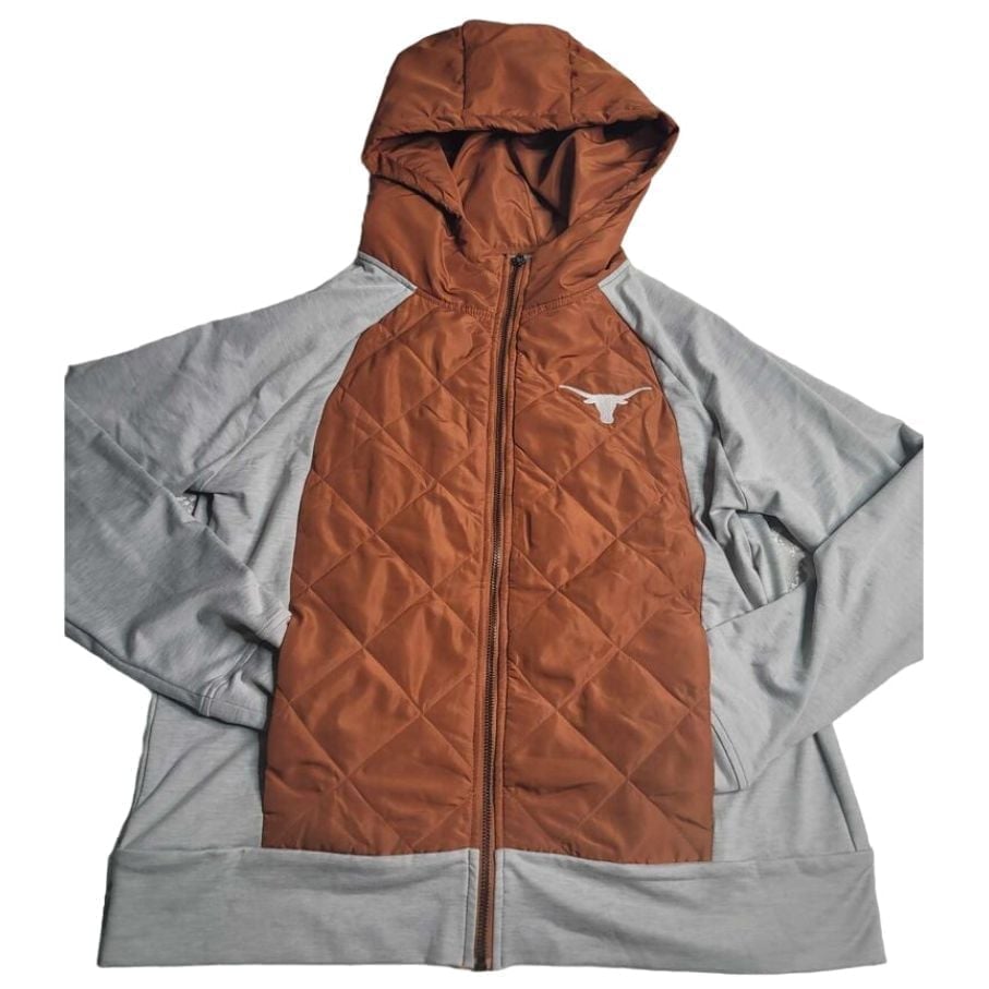 3257 Colosseum UT University of Texas Longhorns Quilted Full Zip Large