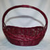 Vintage Crimson Red Handwoven Handled Basket