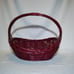 Vintage Crimson Red Handwoven Handled Basket