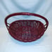 Vintage Crimson Red Handwoven Handled Basket